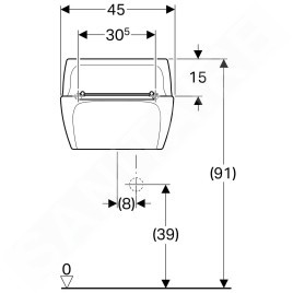 Geberit Quelle - Évier suspendu, 450x335 mm, blanc 367200000