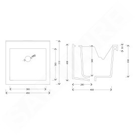 Aqualine Céramique - Bec, 450x500 mm, blanc WH118