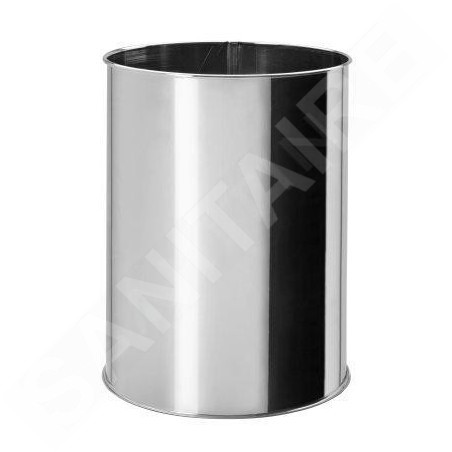Sapho Série Hôtel - Poubelle sans couvercle 9 L, inox poli XP015