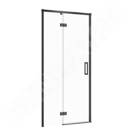 Cersanit Larga - Porte de douche 100x195 cm, gauche, noir/verre clair S932-129