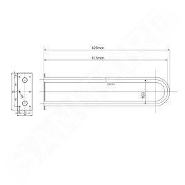 Sapho Équipement de salle de bain - Poignée en forme U 813 mm, inox XH540