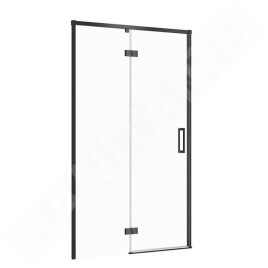 Cersanit Larga - Porte de douche 120x195 cm, gauche, noir/verre clair S932-130