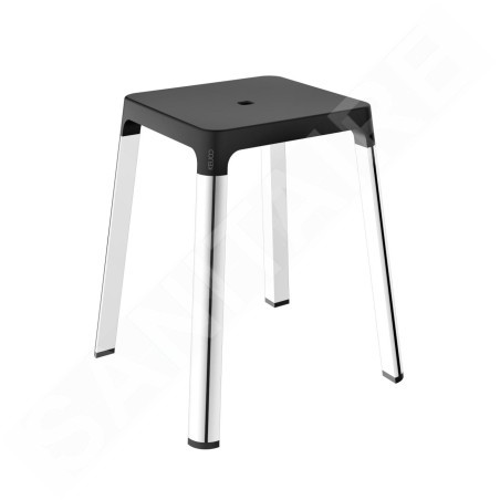 Keuco Axess - Tabouret de salle de bains, chrome/noir 35082010037
