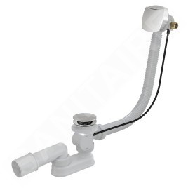 kielle Garnitures de vidage - Garniture de vidage et trop-plein pour baignoire avec remplissage, longueur 570 mm, chrome