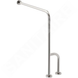 Sapho Équipement de salle de bain - Support de main courante 800x850 mm, droite, inox XH528