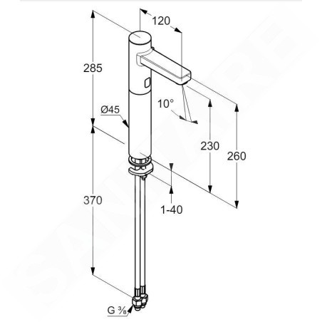 Kludi Zenta - Mitigeur de lavabo électronique, alimentation par batterie, chrome 3810605