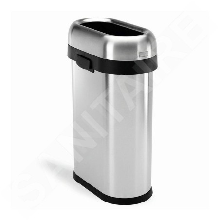 Simplehuman Poubelles - La poubelle ouverte 50 l, inox brossé CW1467