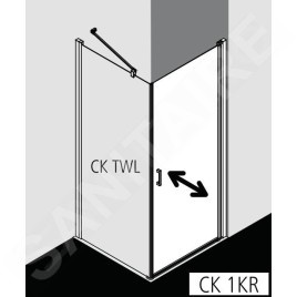 Kermi CADA XS - Porte de douche 1KR, 75x200 cm, droite, argent brillant/verre transparent CK1KR07520VPK
