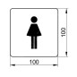 Keuco Plan - Pictogramme WC femmes, acier inoxydable 14966070000