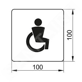 Keuco Plan - Pictogramme WC pour handicapés, acier inoxydable 14968070000