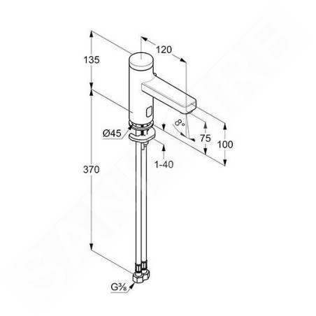 Kludi Zenta SL - Mitigeur de lavabo électronique, alimentation secteur, noir mat 3820039