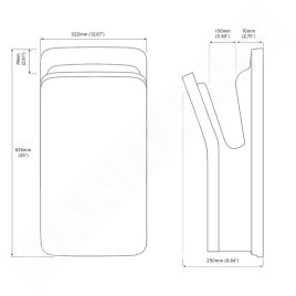 ffuuss one - Sèche-mains, blanc/gris foncé HD1.06.2.000.2