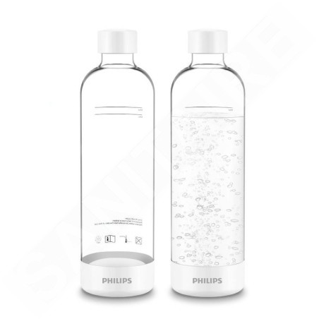 Philips GoZero - Bouteille de machine à soda 2 pièces, volume 1 l, plastique / blanc ADD911WH/10