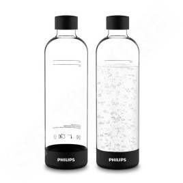 Philips GoZero - Bouteille de machine à soda 2 pièces, volume 1 l, plastique/noir ADD911BK/10