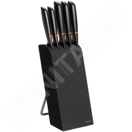 FISKARS Équipement de cuisine - Bloc de couteaux, 5 pièces, noir 1003099