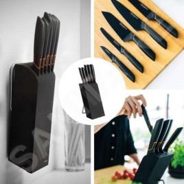 FISKARS Équipement de cuisine - Bloc de couteaux, 5 pièces, noir 1003099