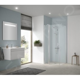 Kermi CADA XS - Porte de douche 1NL, 90x200 cm, gauche, argent brillant/verre transparent CK1NL09020VPK