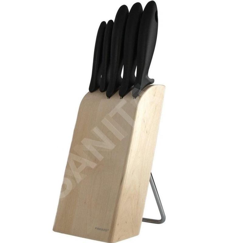 FISKARS Équipement de cuisine - Bloc de couteaux, 5 pièces, bois 1023782