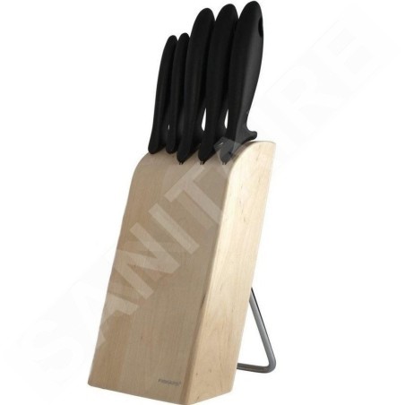 FISKARS Équipement de cuisine - Bloc de couteaux, 5 pièces, bois 1023782