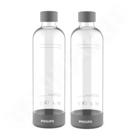 Philips GoZero - Bouteille de machine à soda 2 pièces, volume 1 l, plastique / gris ADD911GR/10