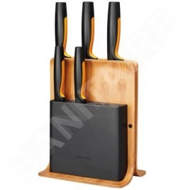 FISKARS Équipement de cuisine - Bloc de couteaux, 5 pièces, bambou 1057552