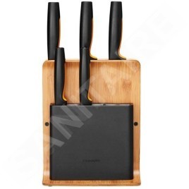 FISKARS Équipement de cuisine - Bloc de couteaux, 5 pièces, bambou 1057552