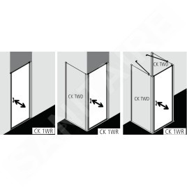 Kermi CADA XS - Porte de douche 1WR, 75x200 cm, droite, argent brillant/verre transparent CK1WR07520VPK