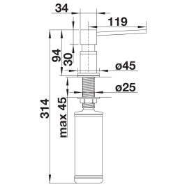 Blanco Accessoires - Distributeur de détergent Lato, or satiné 526699