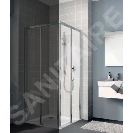 Kermi CADA XS - Porte de douche C2R 120x200 cm, droite, argent brillant/verre transparent CKC2R12020VPK