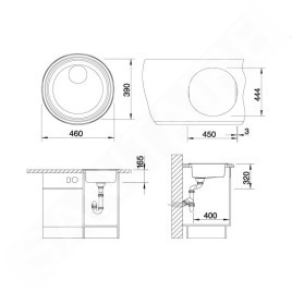 Blanco Rondosol - Évier, diamètre 460 mm, inox brossé 513306