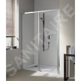 Kermi CADA XS - Porte de douche D2L, 125x200 cm, gauche, argent brillant/verre transparent CKD2L12520VPK