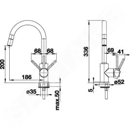 Blanco Mida S - Mitigeur d’évier avec douchette extractible, chrome 521454