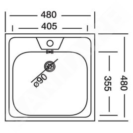 Alveus Allux - Évier 480x480 mm, inox 1074634