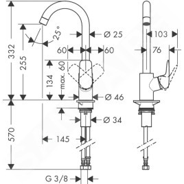 Hansgrohe Logis - Mitigeur d’évier 260, chrome 71835000