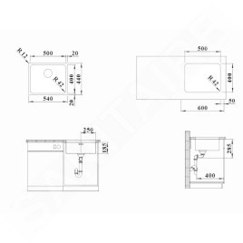 Blanco Solis 500 - Évier, 540x440 mm, inox brossé 526122