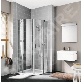 Kermi CADA XS - Cabine de douche 90x90 cm, argent brillant/verre transparent CKP5009020VPK