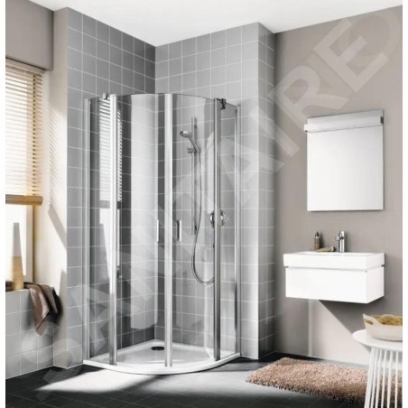 Kermi CADA XS - Cabine de douche 90x90 cm, argent brillant/verre transparent CKP5009020VPK