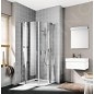 Kermi CADA XS - Cabine de douche 100x100 cm, argent brillant/verre transparent CKP5010020VPK
