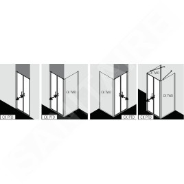 Kermi CADA XS - Porte de douche PTD 90x200, argent brillant/verre transparent CKPTD09020VPK