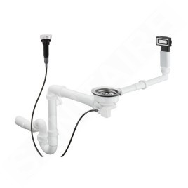 Hansgrohe Garnitures de vidage - Garniture de vidage automatique et de trop-plein pour évier, inox 43931800