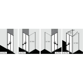 Kermi CADA XS - Porte de douche PTD 120x200, argent brillant/verre transparent CKPTD12020VPK