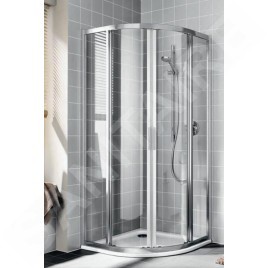 Kermi CADA XS - Cabine de douche 90x90 cm, argent brillant/verre transparent CKR5009020VPK