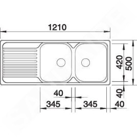 Blanco Tipo 8 - Évier, 1210x500 mm, inox 511925