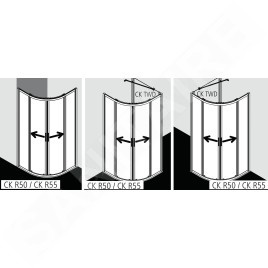 Kermi CADA XS - Cabine de douche 80x80 cm, argent brillant/verre transparent CKR5508020VPK