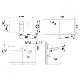 Blanco Collectis 6 - Évier en Silgranit, 1000x510 mm, avec accessoires, anthracite 523344