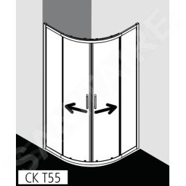 Kermi CADA XS - Cabine de douche 90x90 cm, argent brillant/verre transparent CKT5509020VPK