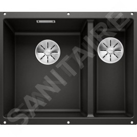 Blanco Subline 340/160 - Évier en silgranit, 555x460 mm, bac à gauche, noir 525985