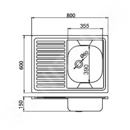 Novaservis Éviers - Evier 600x800 mm, acier inoxydable DR60/80L
