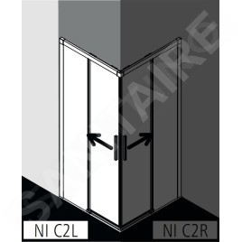 Kermi NICA - Porte de douche C2L, 83x200 cm, gauche, argent brillant/verre transparent NIC2L08320VPK