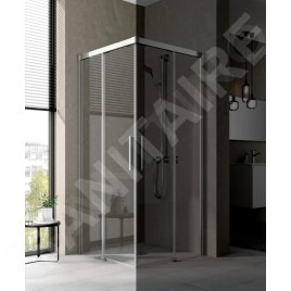 Kermi NICA - Porte de douche C2L, 83x200 cm, gauche, argent brillant/verre transparent NIC2L08320VPK
